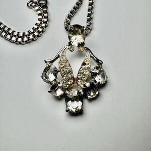 Joseph Wiesner Vintage Rhinestone Necklace Rare Jewelry Collectible 1940s NY